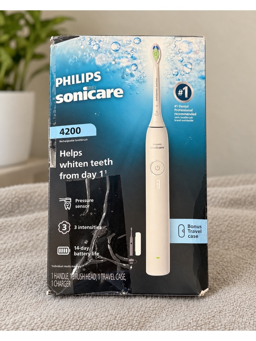 Philips Sonicare 4200 Rechargeable Electric Toothbrush with Bonus Travel Case
